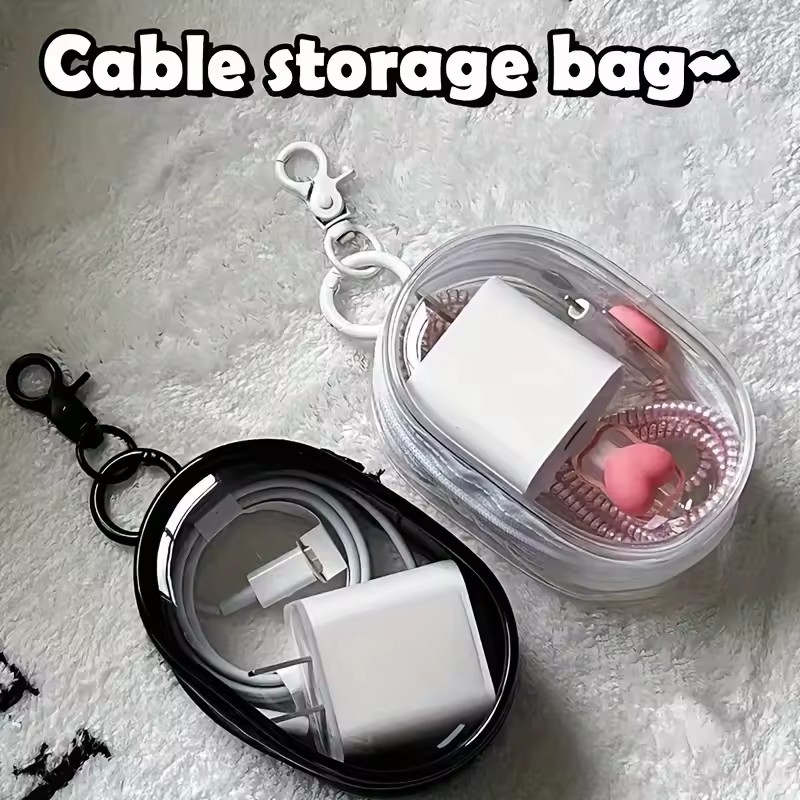 Cable Winder Keychain - Mini bolsa de armazenamento portátil com