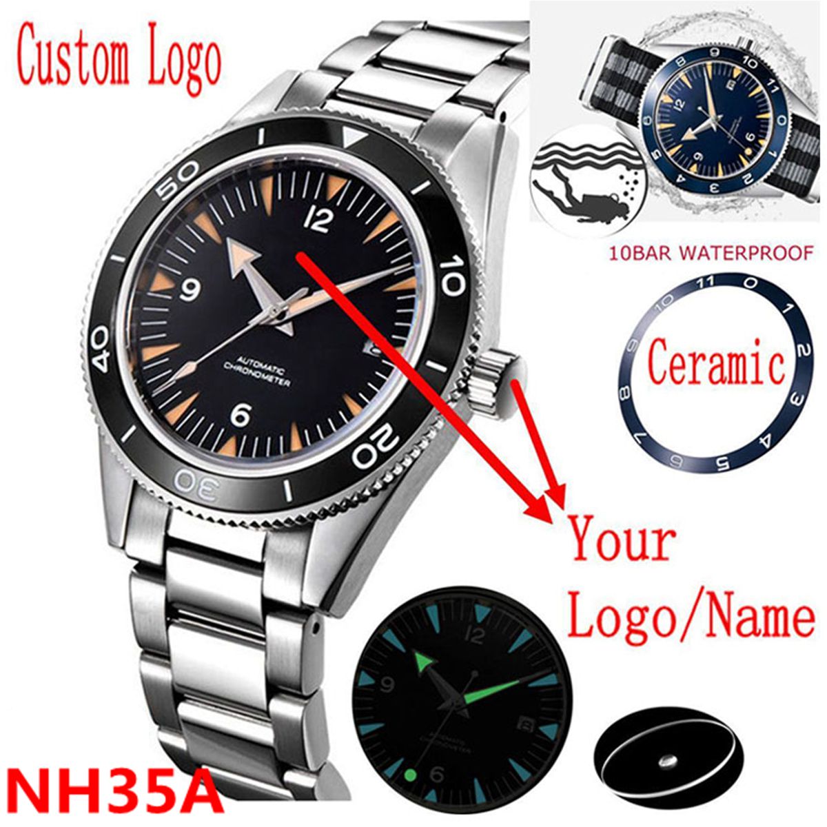 Logotipo personalizado nh35 mo - Watch Winder Compact avaliação e preço