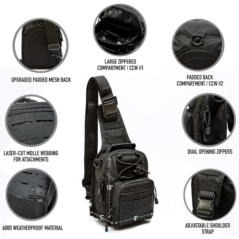 Bolsa Tática Compacta para Tra - Edc Concealed Carry Backpack avaliação e preço
